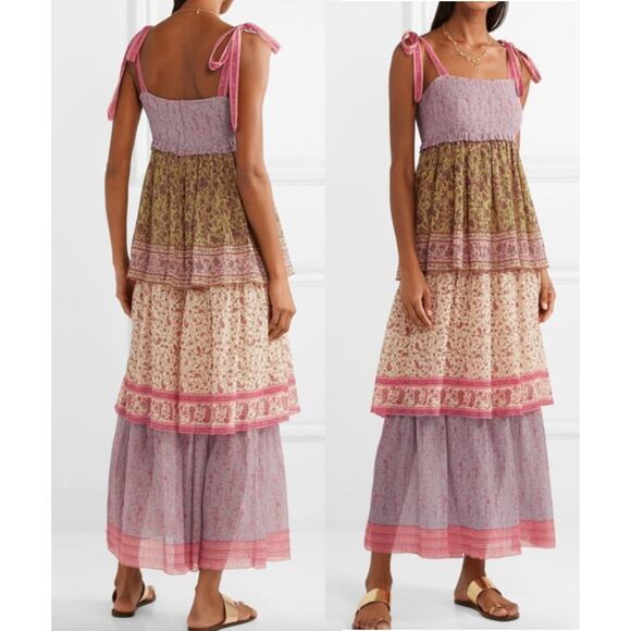 ZIMMERMANN | NWT | Juniper Floral Print Silk-Blend Tiered Maxi Dress | Sz 0 - Picture 1 of 14